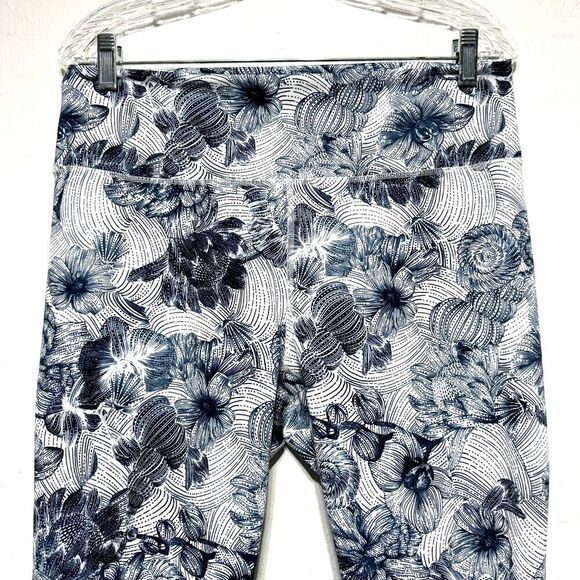 Fabletics Define Leggings High Waist Powerhold Blue Floral Print Women sz XL - Picture 3 of 7